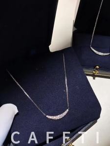 CAFFTI | Silver Dazzling Zircon Smile Neck Chain