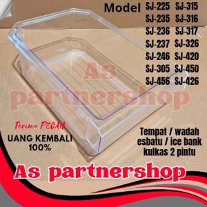 wadah/tempat esbatu/penampung esbatu/ice bank kulkas sharp 2 pintu original 100%