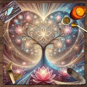 VIKAMA Floral Heart-Shaped Tarot Tablecloth - Square Tablecloth Is Suitable For Use As An Altar Decoration For Tarot Divination.