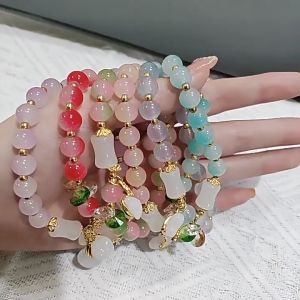 Nicedays🍒Gelang Tas Uang Gradien Transparan Es Gelang Segar Sederhana Gelang Siswa yang Dapat Disesuaikan