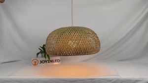 JOYINLED Suspension Lantern Ceiling Light Natural Rattan Wicker Chandeliers Hand-Woven Bamboo Lampshades Lighting Fixtures