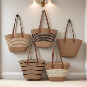 Summer New Large Capacity Straw Woven Handbag Womens Tote Bag Beachside Bucket Bag Stylish Single Shoulder Bag Travel Commute