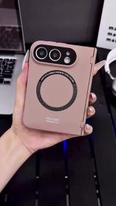 szhaiyu | For iPhone Duo Magnetic Skin Feel Phone Case For Magsafe With Flim Screen Glass Hinge Protection Shockproof Fold Hard PC Cover