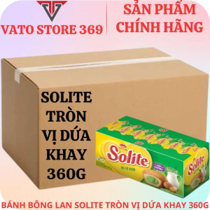 Bánh bông lan SOLITE tròn kem lá dứa khay 360g