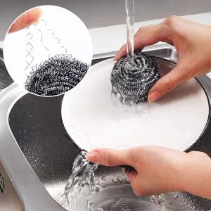 สแตนเลสสตีลScrubber Ball Heavy Dutyสนิมโลหะแผ่นทําความสะอาดสําหรับหม้อกระทะจานห้องครัวห้องน้ําผ้าฝ้ายCl