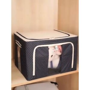 ORANGE Kotak Penyimpanan Pakaian Frame Baja Storage Box Organizer Kotak Serbaguna Kain Oxford Besar