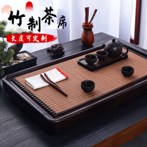 New Chinese Style Zen Japanese Retro Dry Puff Small Tea Tray Mat Bamboo Tea Mat Cup Mat Tea Pot Holder Tea Ceremony Accessories