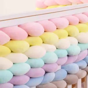 3M/5M Baby Bed Surround Ins Fried Dough Twists Soft Bag Fence Baby Splice Bed Anti-collision Strip Barrier Newborn Bed Bumper