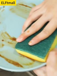 ELFtmall ฟองน้ำล้างจาน ฟองน้ำทำความสะอาด ทำความสะอาดล้างจาน เช็ดคราบ ใช้งานได้หลากหลายทนทานขัดฟองน้ำ ฟองน้ำทำความสะอาดมายากล อุปกรณ์กำจัดสิ่งสกปรก