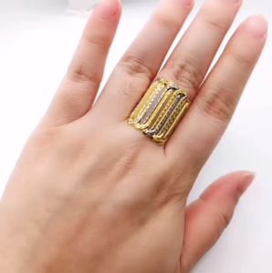 Cincin Design Stamping 2 Tone Saiz 12 13 14 16 17 18 19 20 21 22 23 Emas 916 Yon Hing