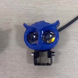 Mini colored owl driving light motorcycle LED high and low beam dual color 6000k white and yellow super bright