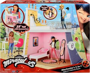 Miraculous Ladybug Marinettes 2-in-1 Bedroom and Rooftop Playset with Accessories by Playmates Toys