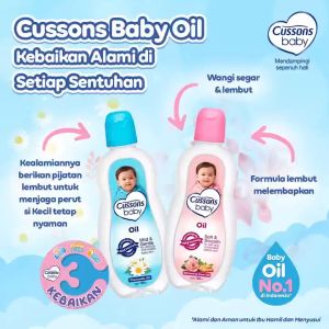 CUSSONS Baby Oil Minyak Bayi Lembut Lembap Hangat Tahan Lama 100+100ml 50+50ml