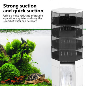 Advanced Turtle Tank Filter -1000L/h ultra quiet 4-layer waterfall biological filtration suitable for 200-400L aquariums with water change and filtration functions - making your turtles healthy and happy!