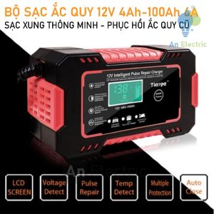 Bộ sạc ắc quy thông minh TIANYE 12V 6A cho ắc quy 12V dung lượng 4Ah-100Ah nhiều chế độ sạc có chức năng phục hồi ắc quy cũ