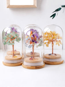 Natural Handmade Crystal Wealth Tree Home Office Desktop Decoration Premium Feeling Attract Money Ornament Simple Modern Style