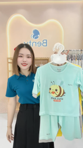 Bộ cài vai áo lửng quần lửng in hình BENTY BT036 chất liệu vải mềm mịn cao cấp cho bé trai bé gái