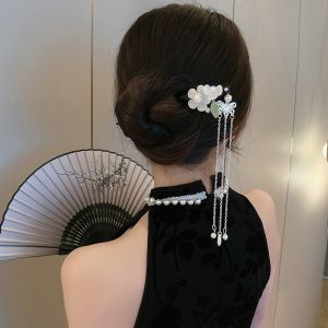 Trâm cài tóc tua hình hoa nữ tính trâm búi tóc cổ trang khí chất thanh lịch cho nữ phong cách Trung Hoa