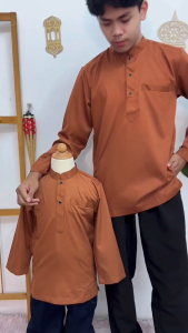 New Arrival Sempurna Baju Kurta Warna Rich Brown Slim Fit Cotton Sedondon Baju Raya - D021K Ready Stock / KD