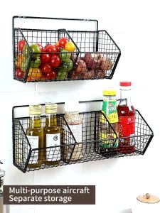1/2/3 Grid Wall Mounted Onion Storage Basket Bekas Bawang Rack Seasoning Rack Kitchen Storage Basket Household Shelf Garlic Storage HX4-2879