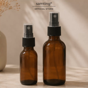 60ml Amber Glass Bottle with Sprayer - empty bottle