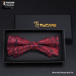 TUCANO | Wedding Bow Tie for Groom Best Man Black Burgundy Blue