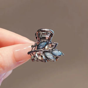 Đen Mới Lá Pha Lê Kẹp tóc càng cua cho phụ nữ tinh tế hợp kim tóc mái bên Clip kích thước nhỏ công chúa Head Top Phụ kiện tóc kẹp tóc