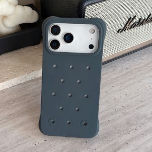 For Crocs Charming Silicone Case For iPhone 17 16 15 14 13 Pro Max Plus Air Trendy Candy Heat Dissipation Cover