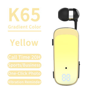 K65 K55 Lavalier Business Bluetooth 5.2 Headphone Talk/Music Time 20 HoursLED Digital DisplayNoice Cancelling Wireless Headset