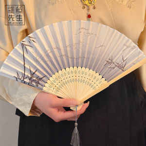 Portable New Chinese Style Fan Mr. Grocery Jojos L.P.D. Ancient Fashion Portable Fan Bead Belly Chinese Style Hand Fan