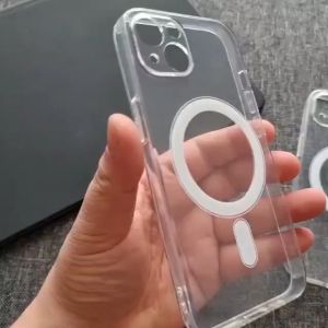 Soft Case Transparant Bening Magnetik Support Magsafe Wireless Charging Phone Case Silikon With Frame Kamera Kompatibel Untuk Iphone 11 11 Pro Max Iphone 12 12 Pro Pro Max Iphone 13 13 Pro Max Iphone 14 14 Plus Pro Pro Max iphone 15 15 Plus 15 Pro Max