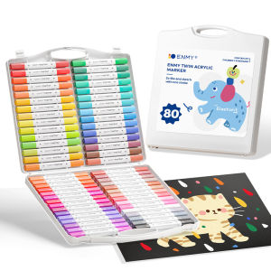 ENMY Acrylic Markers Dual-Tip FastDrying Waterproof Colorful Markers DIY Enthusiasts 24/36/48/60/80 Colors Painting Stationery
