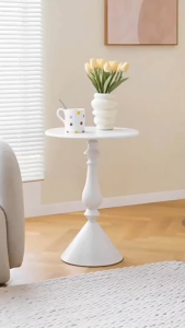 Candle Shaped Movable Iron Living Room Circular Small Coffee Table Side Table