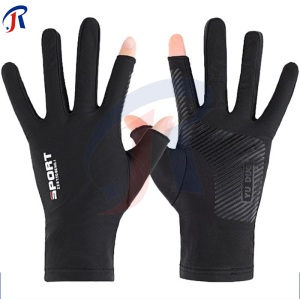 R.joy - Sepasang Sarung Tangan Motor Sepeda Pria Wanita Ice Silk Gloves Anti Slip Es Sutra Nyaman dan Bernapas Cewek Anti Air Touch Screen Setengah Jari