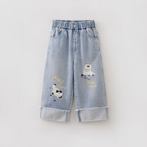 Marc&Janie | Girls Roll-up Denim Wide Leg Pants Spring