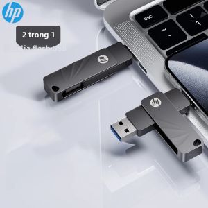 Ổ Đĩa Flash Kim Loại HP 128GB Giao Diện Kép Type-C USB3.2 Tốc Độ Cao 120MB/s Dùng Cho PC Và Ô Tô - Có Tùy Chọn 64GB Và 32GB