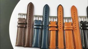 20mm 22mm 24mm Cowhide Leather Watch Strap Quick Release for Fossil Band for Samsung Galaxy Watch 7/6/5/4 Vintage Brown Bracelet