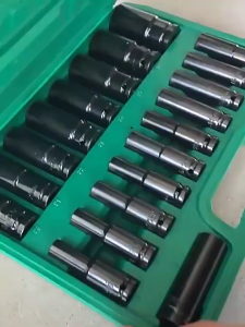 (8/10/12/13/14/15/16/17/19/21/22/24/27/30/32mm)15 ตัว/ชุด ชุดประแจไฟฟ้า ลูกบล็อกยาว ชุดลูกบล็อกยาว ชุดบล็อก ชุดประแจไฟฟ้า 1/2 4หุน ลูกบล็อก ลูกบล็อกยาว ลูกบล็อกลม