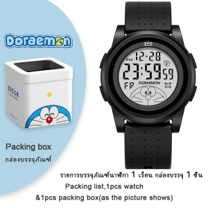 (With Box/44mm)100% Authentic Doraemon Watch for Kids Girls Boys Soft Strap Fashion Waterproof Watches Digital Watch Night Light function Scratch Resistant Cute Wristwatch for Kids Boys Children Watch Birthday Gift 8592 手表男生女生防水男生