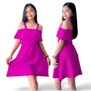 ASHLEE DRESS FOR KIDS / 8-12 YEARS OLD / BARK CREPE FABRIC