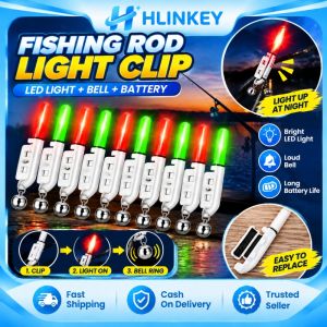 Hlinkey Độ Nhạy Cao cần câu Ánh Sáng Clip 10 Bộ âm thanh và ánh sáng chuông báo động đèn LED chống nước câu cá ban đêm thanh phao Cr425 Powered dụng cụ thiết bị Cho Biển Sông Hồ