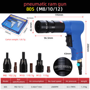 HIFESON Pneumatic Rivet G-u-n Nuts Riveter Air Rivet Nut Tool Automatic Insert Nut Machine M3 M4 M5 M6 M8 M10 M12 Rivets Screws Installation Nut Pile Driver