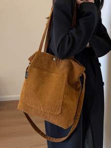 One-shoulder crossbody dual-purpose bag casual simple striped large capacity class commuting bag