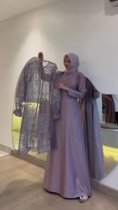 RADIFA DRESS SET OUTER BAHAN SILK MIX TILLE JUMBO LD 120 DRESS KONDANGAN PESTA PERNIKAHAN