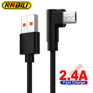 NNBILI 90Degree Elbow Micro USB 2.4A Fast Charging Data Cable Phone For Samsung Xiaomi Android Quicked Charger USB Cord 1m/2m/3m