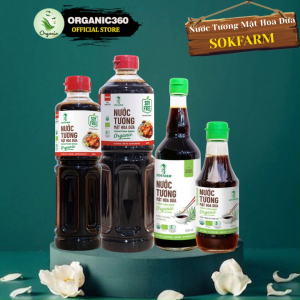 Nước Tương Mật Hoa Dừa Hữu Cơ Organic Sokfarm Ít Muối 200ml 500ml 1L