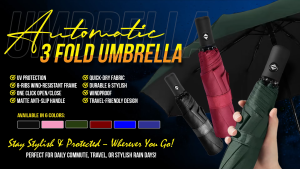 Easyprint Portable Automatic 3 Fold Umbrella UV Protection