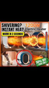 [SG Stock] 1200W Electric Heater | PTC Ceramic Heating Machine | Low Noise Air Circulation Blower | Portable Space Heater for Office & Home | Overheat Protection