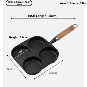 Breakfast Non-stick Pancake Egg Mold Pot 4 Deep Holes