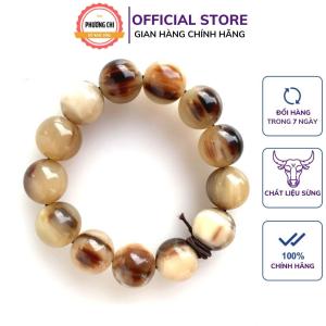Vòng đeo tay sừng may mắn màu vân nưa tự nhiên tặng kèm hộp Vòng tay phong thủy - Mỹ Nghệ Phương Chi